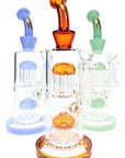 6B Glass Double 8-Arm Tree Perc Straight Bong – 11″ – Assorted Colors