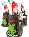 6B Glass Mushroom Gnome Honeycomb Perc Bong – 14.5 mm Female – 8.5″ – Assorted