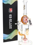 6B Glass Donut Perc Straight Bong – 14.5 mm Female – 10.5″ – Assorted Colors