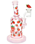 Pulsar Fruit Series Strawberry Cough Glow In The Dark Dab Rig Kit - 8" / 14mm F