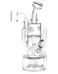 Pulsar Debonaire Diamond Triple Perc Glass Recycler Dab Rig - 9" / 14mm F / Clear