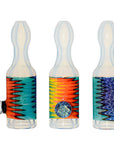 Calibear Premium Glass Chillum Pipe W/ Wigwag Swirls & Dichro Marble