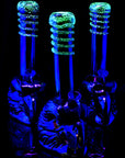 Metallic Eagle Glow-in-the-Dark Frit Soft Glass Bong “Roost Rocket” – 11″ – Assorted Colors