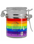 AIRTIGHT GLASS RAINBOW GALAXY STORAGE JAR WITH CLAMPING LID