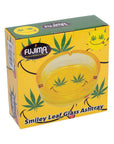 YELLOW SMILEY LEAF GLASS ASHTRAY