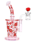 Pulsar Valentine's Rose Glass Dab Rig Set - 8.25" / 14mm F