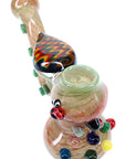 Glass Hammer Bubbler “Rake & Ripple” – Silver Fumed – 8″ – Assorted Colors