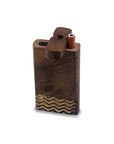 Handmade Wooden Wave Pattern Dugout w/ One Hitter: The Only Smoking Accessory You'll Ever Need