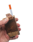 Handmade Wooden Wave Pattern Dugout w/ One Hitter: The Only Smoking Accessory You'll Ever Need