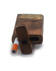 Handmade Wooden Wave Pattern Dugout w/ One Hitter: The Only Smoking Accessory You'll Ever Need