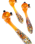 Gold Fumed Confetti Bee Glass Sherlock Pipe “Honey Haze” – 7.5″ – Assorted