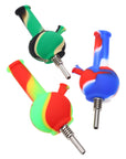 Silicone Water Pipe & Dab Straw “Pocket Hybrid” – 4½″ – Assorted Colors