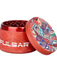 Pulsar Design Series Grinder with Side Art - Symbolic Tiles / 4pc / 2.5"
