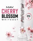 THE CHERRY 18" 50/5mm beaker bong whiteout version with a matching orchid flower bowl by empire glassworks
