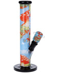 Pulsar Inside Print Straight Tube Glass Water Pipe | 11.25"