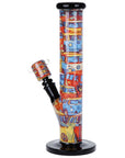 Pulsar Inside Print Straight Tube Glass Water Pipe | 11.25"