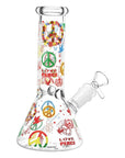 Pulsar World Peace Beaker Glass Water Pipe - 7.75" / 14mm F