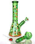 Pulsar Fruit Series Watermelon Zkittles Herb Pipe Glow Duo - 10" / 14mm F