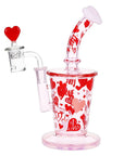 Pulsar Valentine's Love Hearts Glass Dab Rig Set - 8.5" / 14mm F