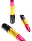 Pink Lipstick Metal Hand Pipe “Pucker Up” – 3″ – Gift Set with 5 Screens