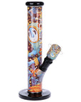 Pulsar Inside Print Straight Tube Glass Water Pipe | 11.25"