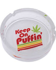 KEEP ON PUFFIN GLASS ASHTRAY