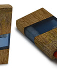 Handmade Wood & Acrylic Dugout w/ One Hitter - Blue