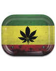Rasta Leaf Metal Rollin' Tray