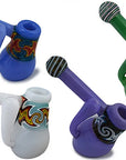 Wig Wag Milky Colored Glass Bubbler