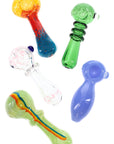 Colorful Glass Spoon Pipe “Grab Bag” – 4″–4.5″ – Assorted