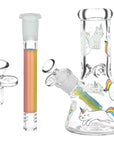 Pulsar Caticorns Design Glass Beaker Water Pipe - 8" / 14mm F