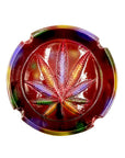 TIE DYE POLYSTONE LEAF ROUND ASHTRAY