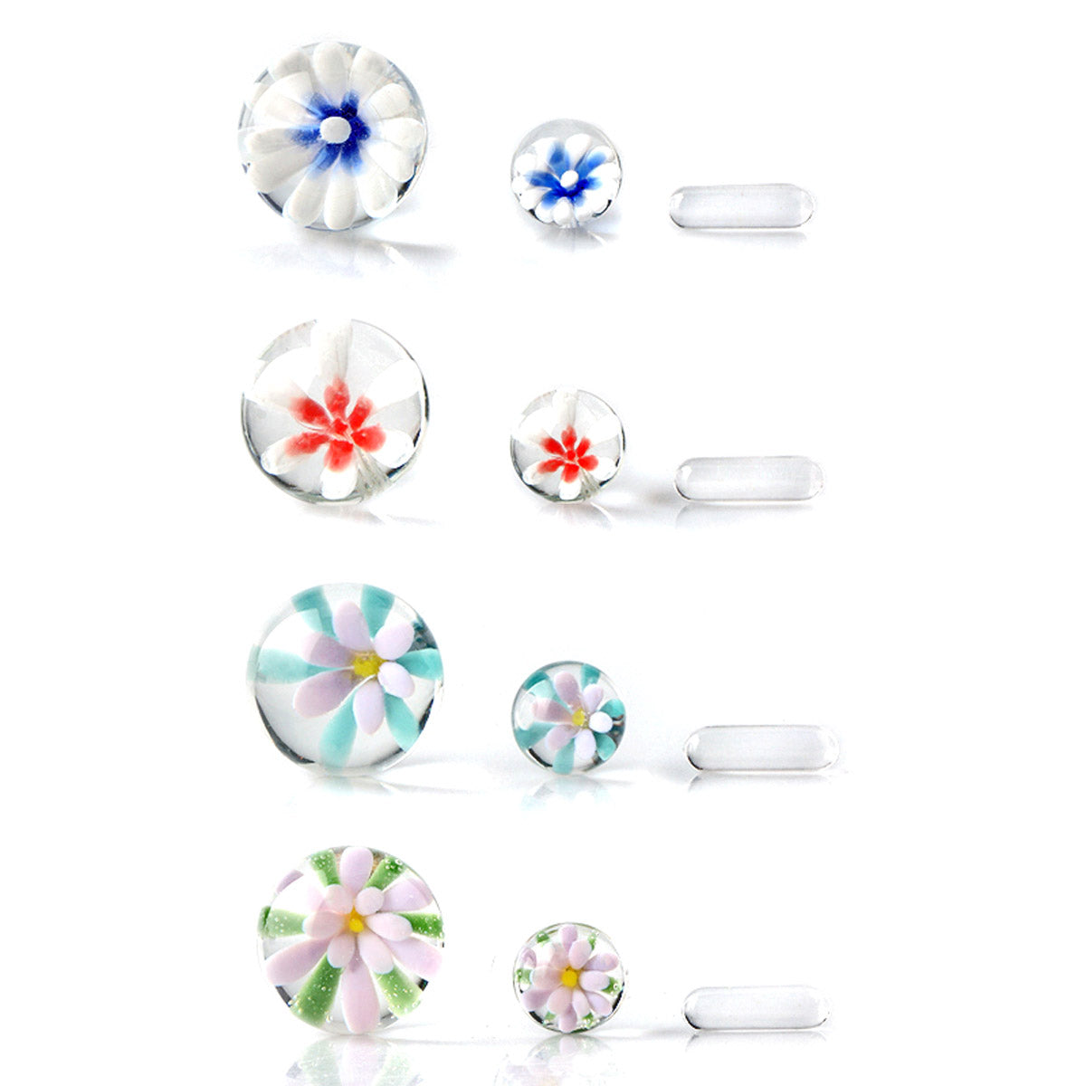Glass 3D Flower Terp Slurper Set