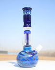 10.5" Blue Buddha Glass Water Pipe