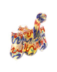 Glass Quadruple-Chamber Sherlock Bubbler “Squiggle Stack” – Color-Changing – 6½″