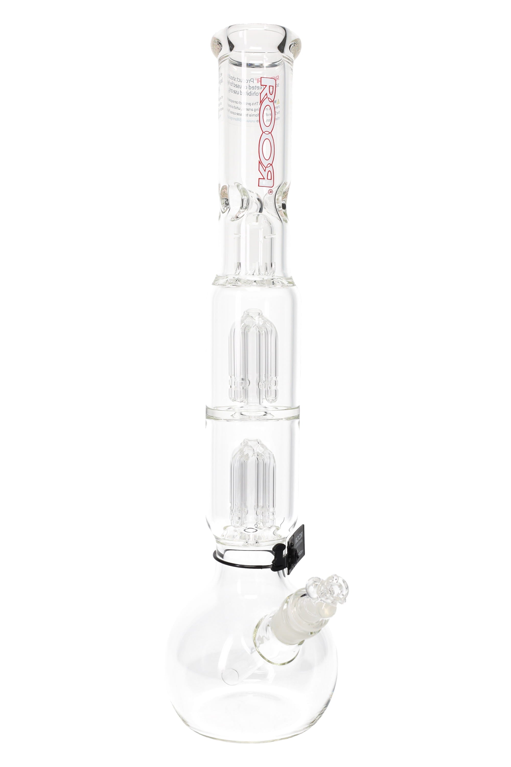 ROOR Tech 17″ Bubble-Base Bong with Dual Tree Percs – 5 mm – Assorted Decals