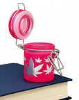 AIRTIGHT GLASS SILVER LEAVES STASH JAR WITH CLAMP LID