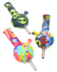 Silicone Water Pipe & Dab Straw “Pocket Hybrid” – 4½″ – Assorted Colors
