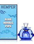Hemper Blue Whale Glass Hand Pipe – 4″