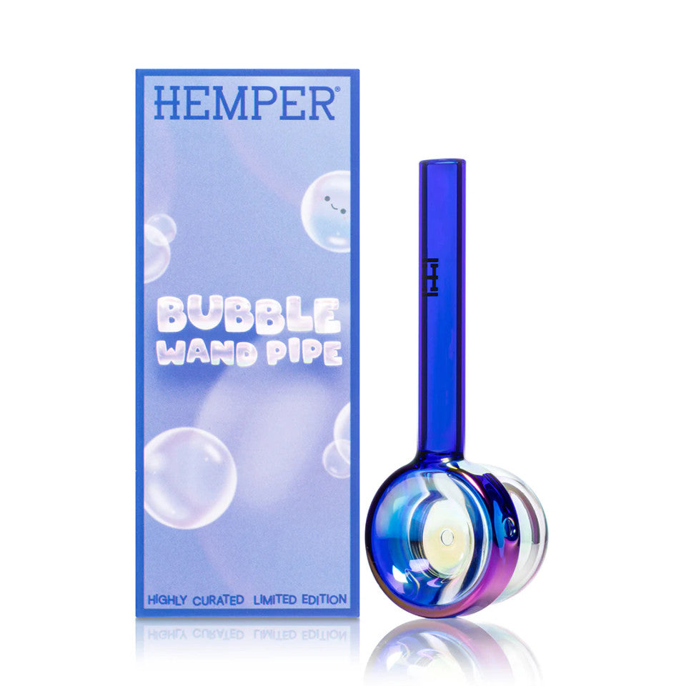 Hemper Bubbles Wand Glass Hand Pipe – 4″