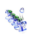 Glass Multi-Chamber Striped Sherlock Bubbler “Ripple Rail” – 9″