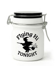 FLYING HI TONIGHT FROSTED GLASS STASH JAR WITH CLAMP LID