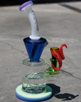 AFM 10″ Drain Incycler Rainbow Glass Dab Rig