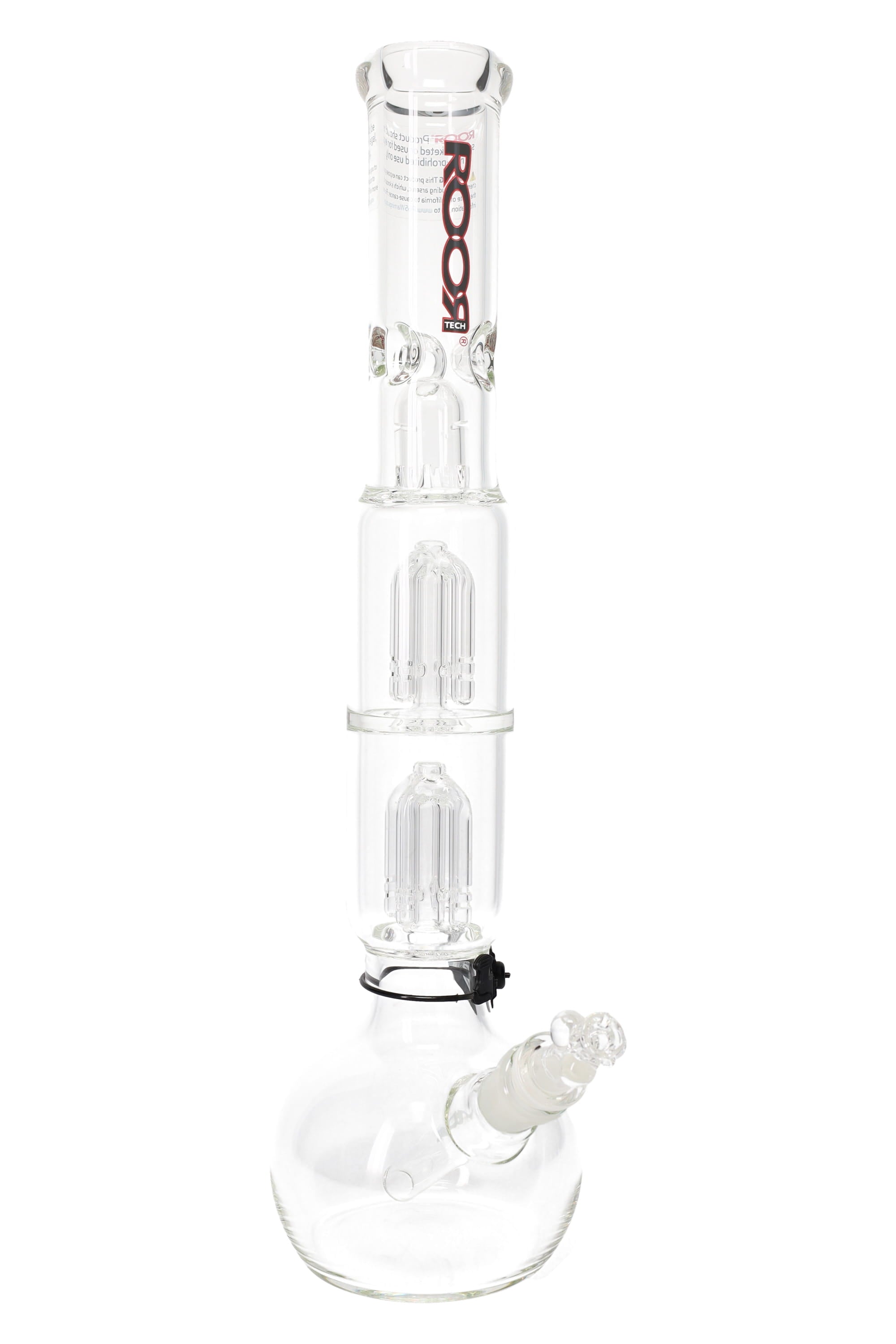 ROOR Tech 17″ Bubble-Base Bong with Dual Tree Percs – 5 mm – Assorted Decals
