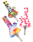 Silicone Water Pipe & Dab Straw “Pocket Hybrid” – 4½″ – Assorted Colors