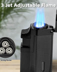 Portable Black Triple Jet Dab Torch lighter