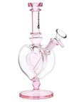 Pulsar Pink Heart Chalice Glass Water Pipe - 9" / 14mm F