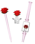 Pulsar Valentine's Rose Glass Dab Rig Set - 8.25" / 14mm F