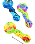 Eyce Silicone Spoon Pipe – Stash Cap & Poker – 4″ – Assorted Colors