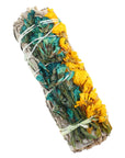 4″ White Sage Smudge Bundle – Assorted Floral Wraps